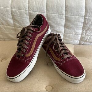 Vans Old Skool C&L Sneakers SZ 10 Port Royale Brown Stripe Denim